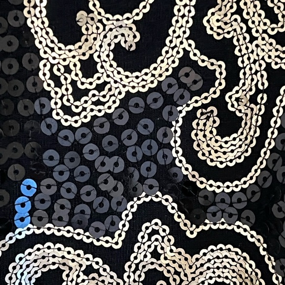 Womens APT.9 Tank Top Black Large Gold Sequin Modal Paisley Soft Casual Summer - Picture 7 of 15